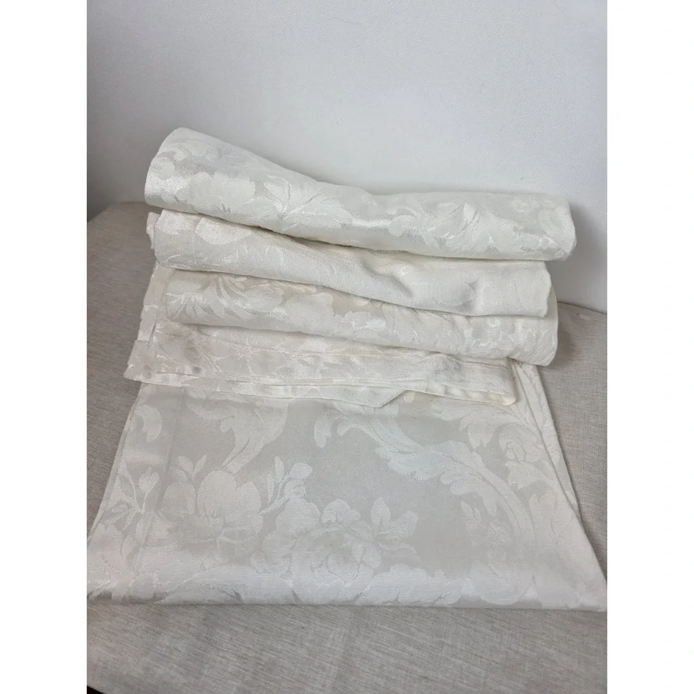 Watorford Linens Napkins Set Of 5 Ivory Floral Formal Dining 20x20